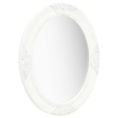 Wall Mirror Baroque Style 50x60 cm White