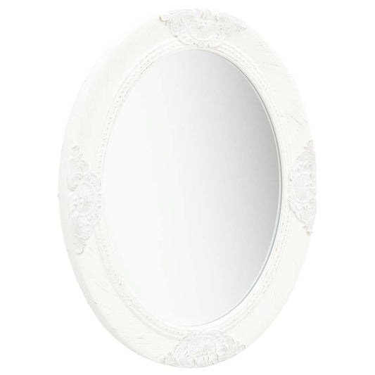 Wall Mirror Baroque Style 50x60 cm White