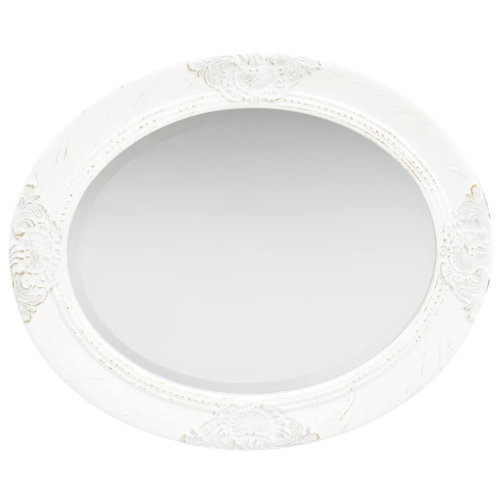 Wall Mirror Baroque Style 50x60 cm White
