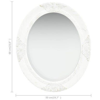 Wall Mirror Baroque Style 50x60 cm White