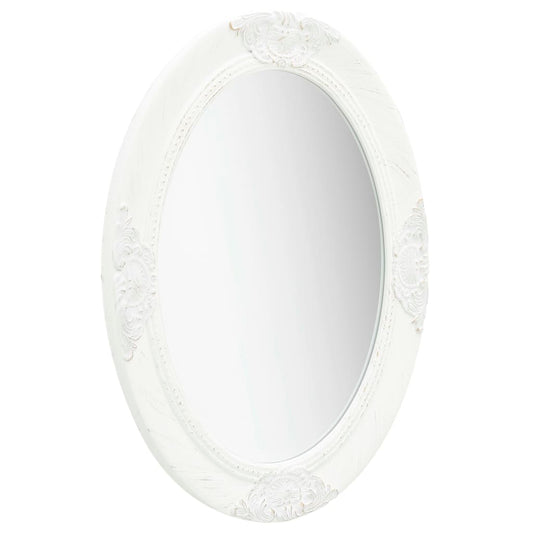 Wall Mirror Baroque Style 50x70 cm White