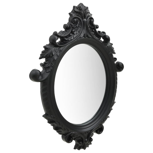 Wall Mirror Castle Style 56x76 cm Black