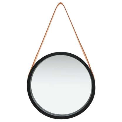 Wall Mirror with Strap 40 cm Black