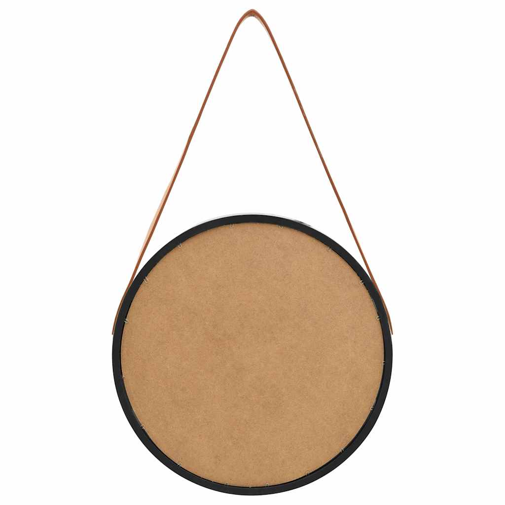 Wall Mirror with Strap 40 cm Black