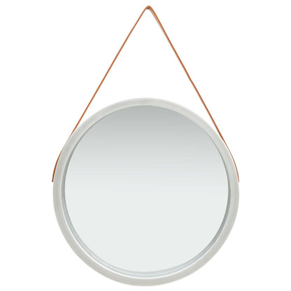 Wall Mirror with Strap 60 cm Silver