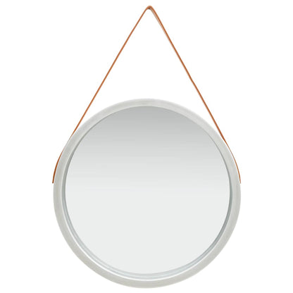 320370 vidaXL Wall Mirror with Strap 60 cm Silver