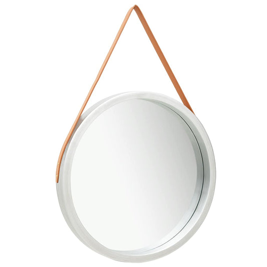 320370 vidaXL Wall Mirror with Strap 60 cm Silver