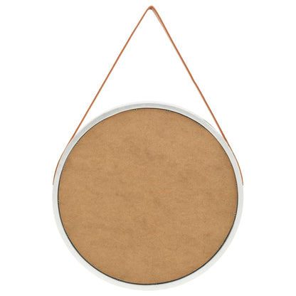 Wall Mirror with Strap 60 cm Silver