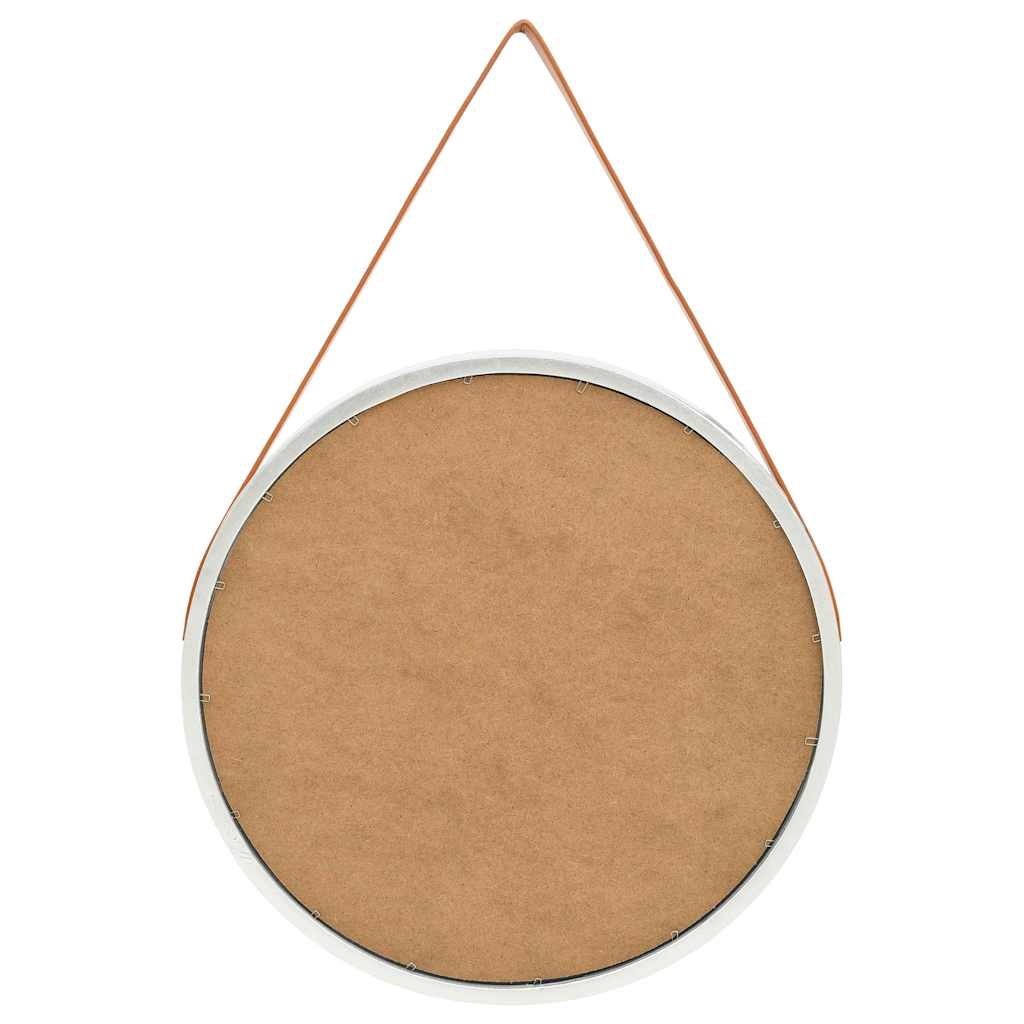 320370 vidaXL Wall Mirror with Strap 60 cm Silver