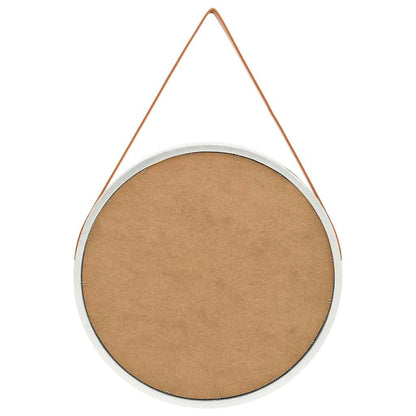 320370 vidaXL Wall Mirror with Strap 60 cm Silver