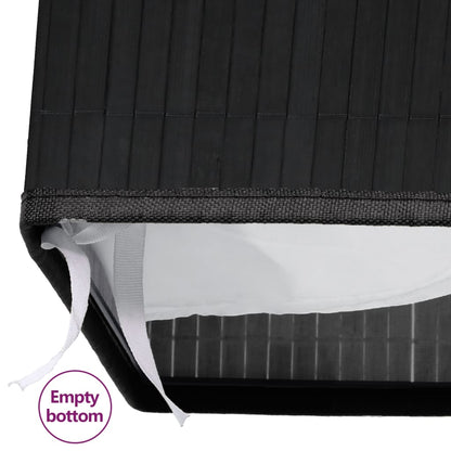 Bamboo Laundry Basket Black 72 L