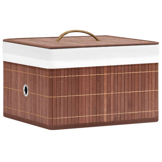 Bamboo Storage Boxes 4 pcs Brown