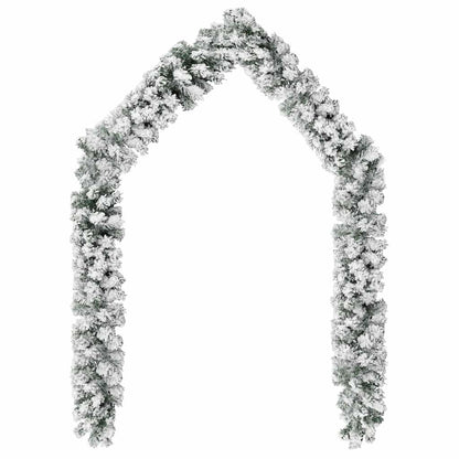 320969 vidaXL Christmas Garland with Flocked Snow Green 20 m PVC