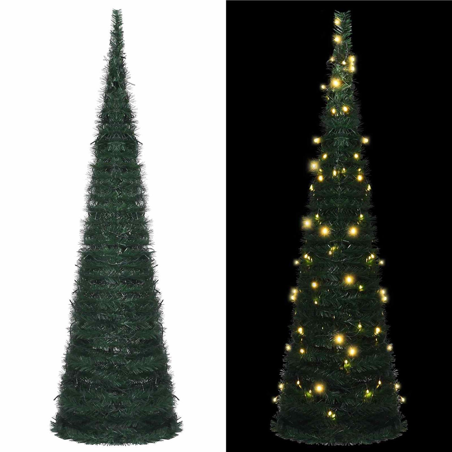 Christmas Tree with LED String Lights Green 150 x 150 cm PVC