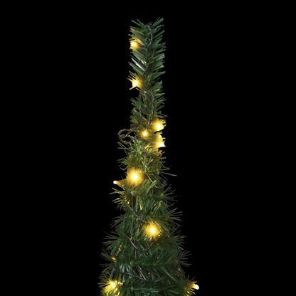 Christmas Tree with LED String Lights Green 150 x 150 cm PVC