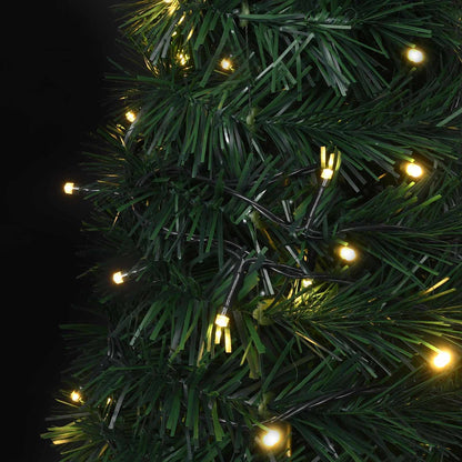 Christmas Tree with LED String Lights Green 150 x 150 cm PVC