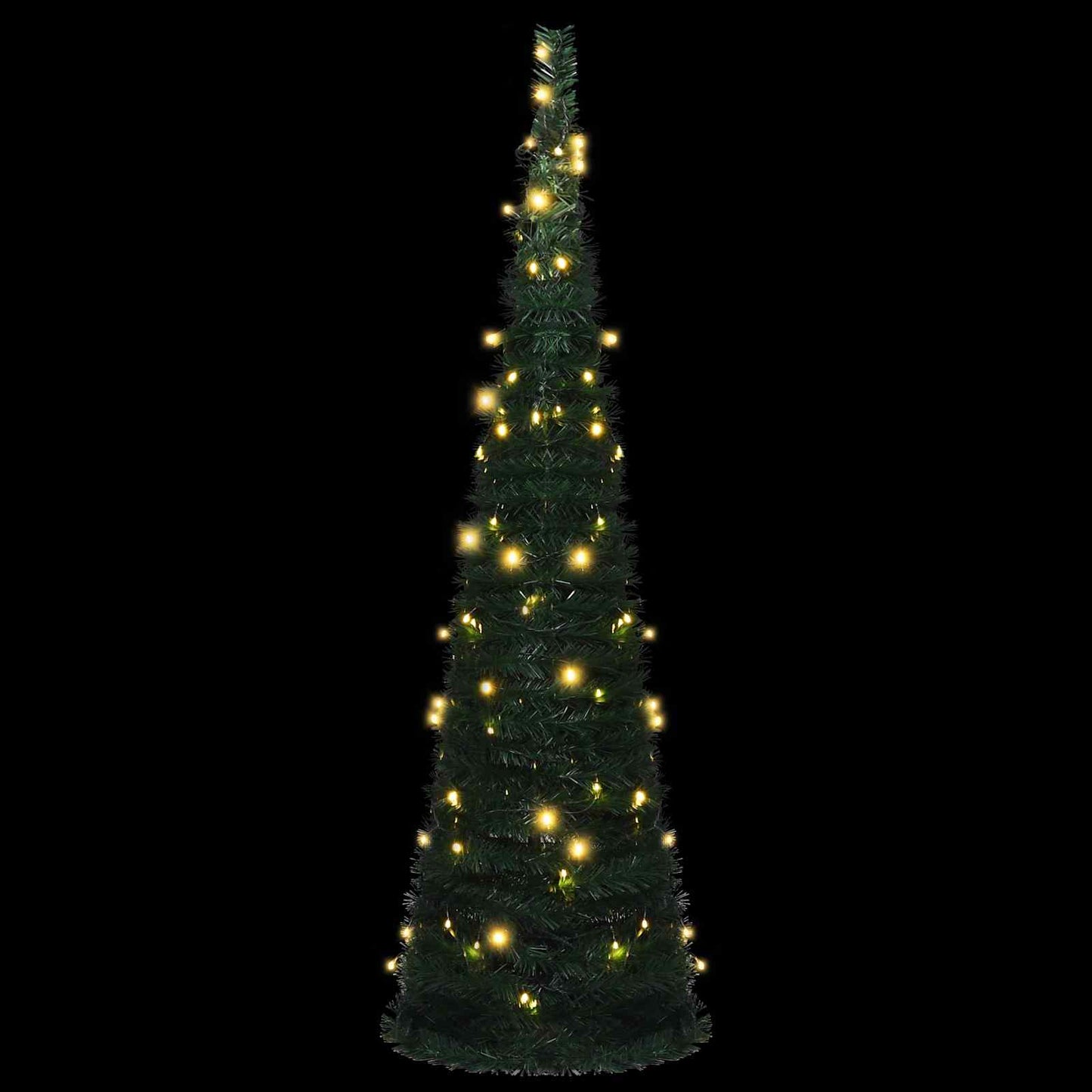 Christmas Tree with LED String Lights Green 150 x 150 cm PVC
