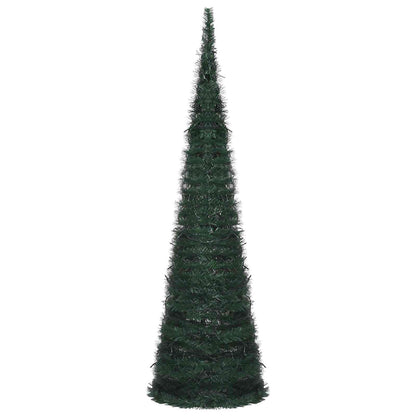 Christmas Tree with LED String Lights Green 150 x 150 cm PVC