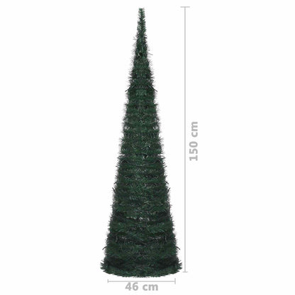 Christmas Tree with LED String Lights Green 150 x 150 cm PVC