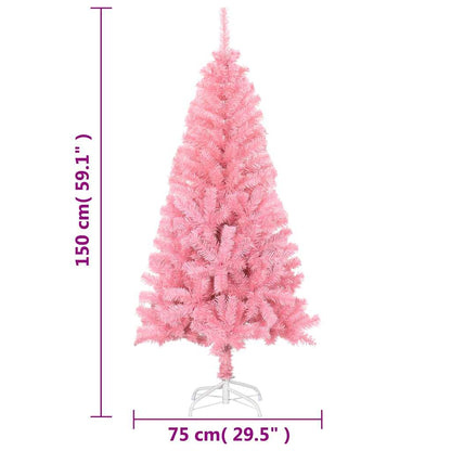 Artificial Christmas Tree with Stand Pink 150 cm PVC