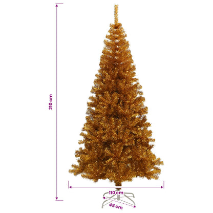 Artificial Christmas Tree with Stand Gold 210 cm PET