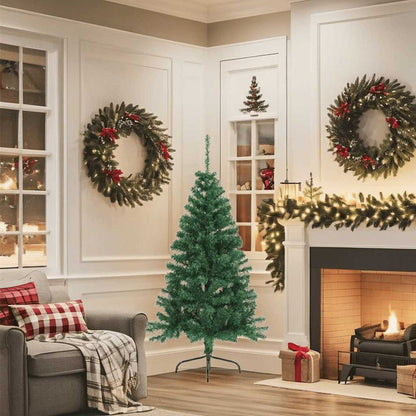 Artificial Half Christmas Tree | Green | PVC, Steel | 150 cm height