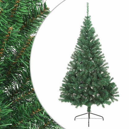 Artificial Half Christmas Tree | Green | PVC, Steel | 180 cm tall