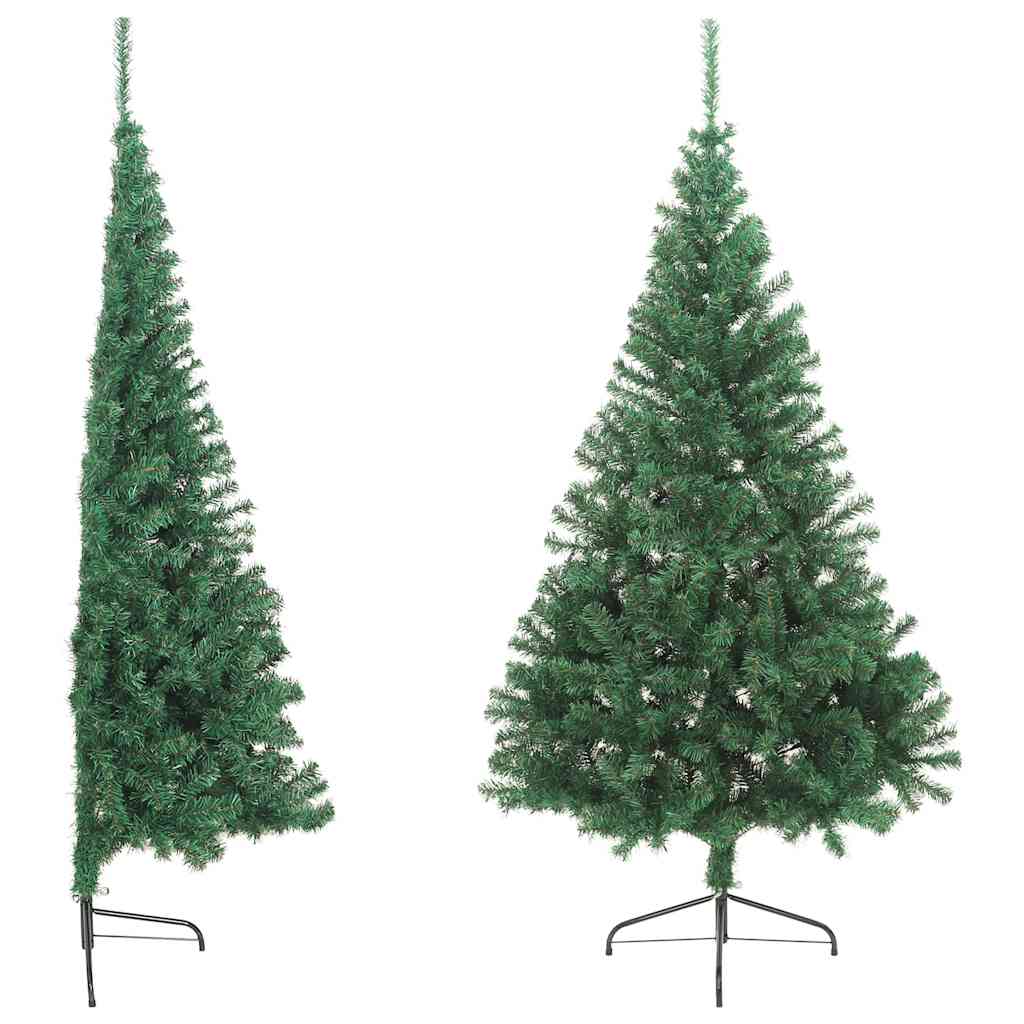 Artificial Half Christmas Tree | Green | PVC, Steel | 180 cm tall