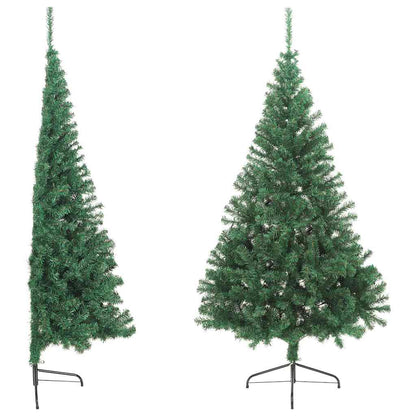 Artificial Half Christmas Tree | Green | PVC, Steel | 180 cm tall