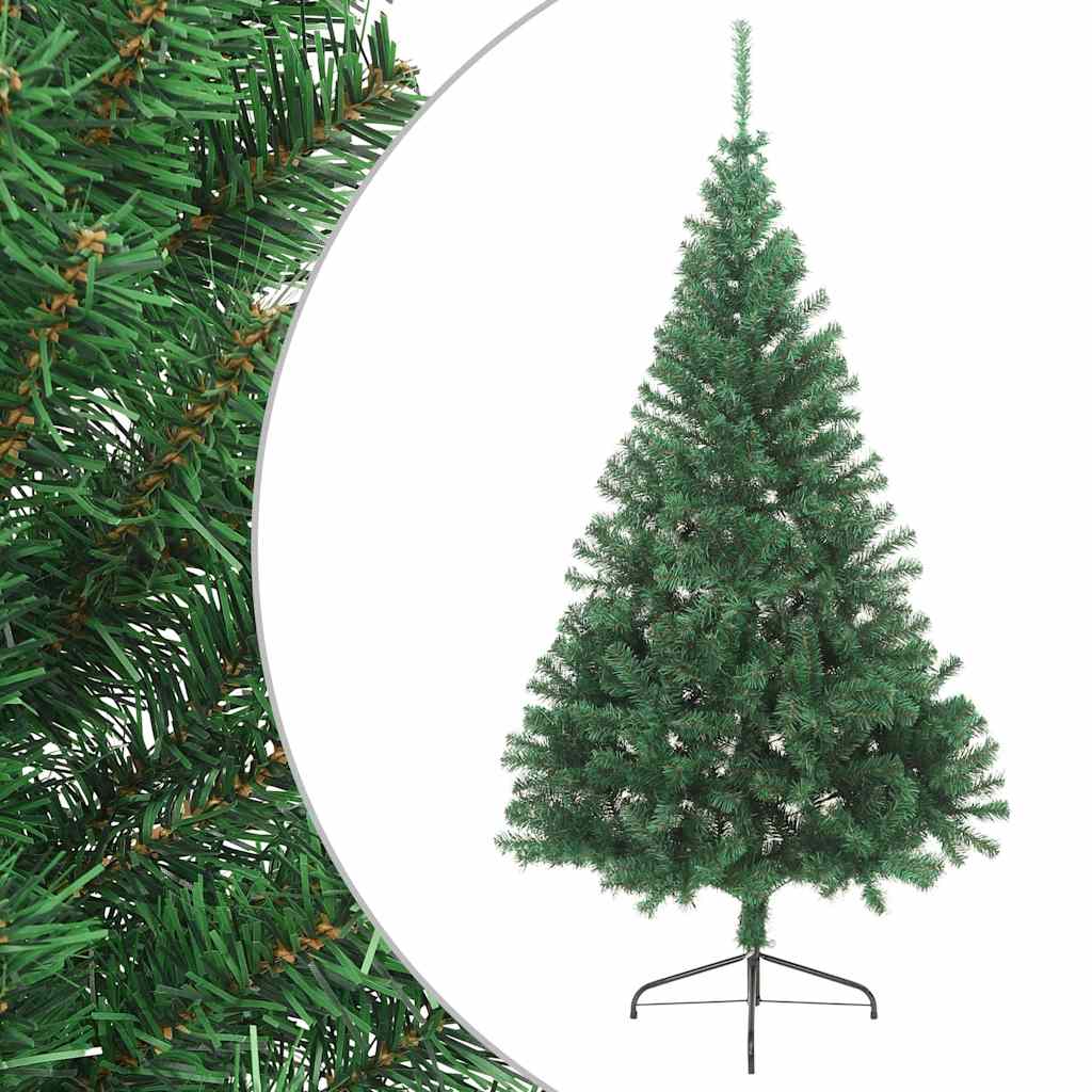 Artificial Half Christmas Tree | Green | PVC, Steel | Large | Foldable