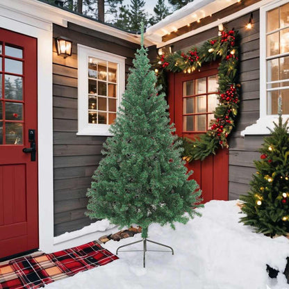 Artificial Half Christmas Tree | Green | PVC, Steel | Large | Foldable