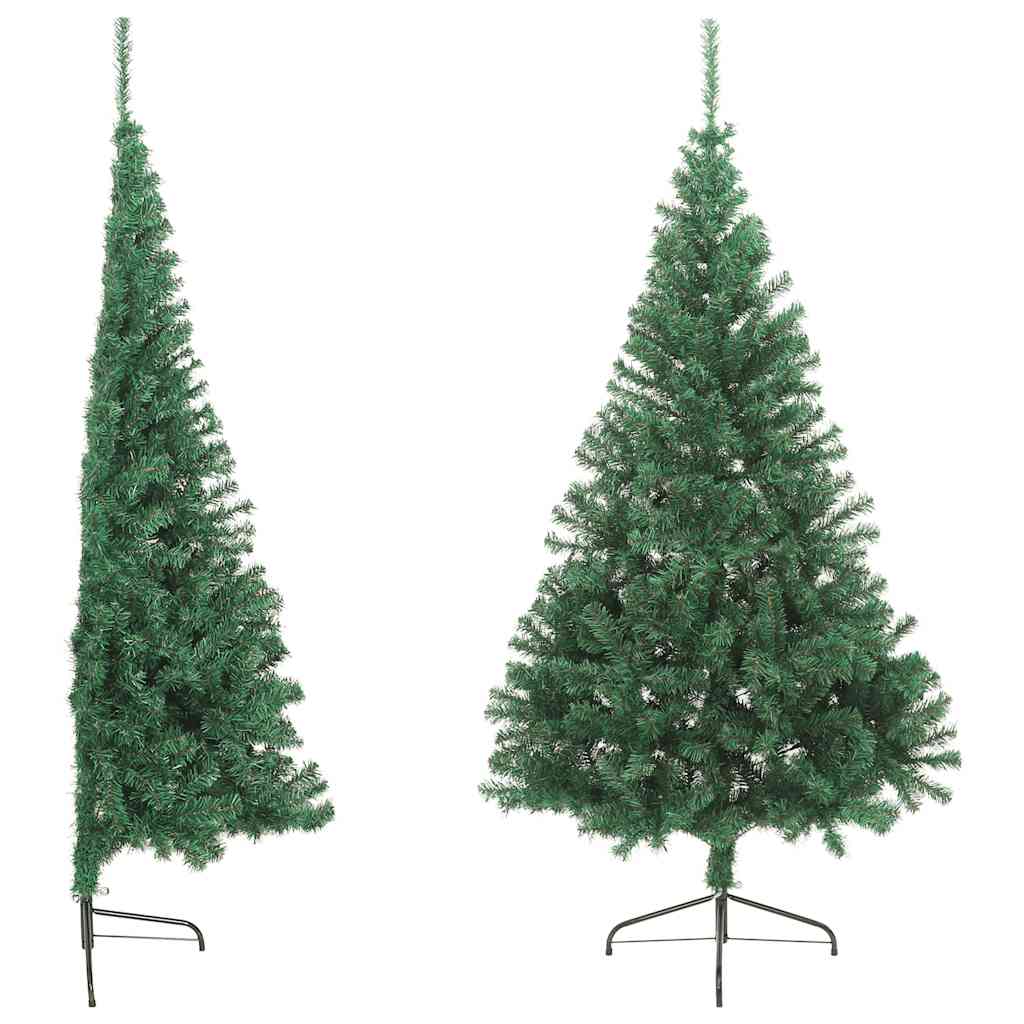 Artificial Half Christmas Tree | Green | PVC, Steel | Large | Foldable