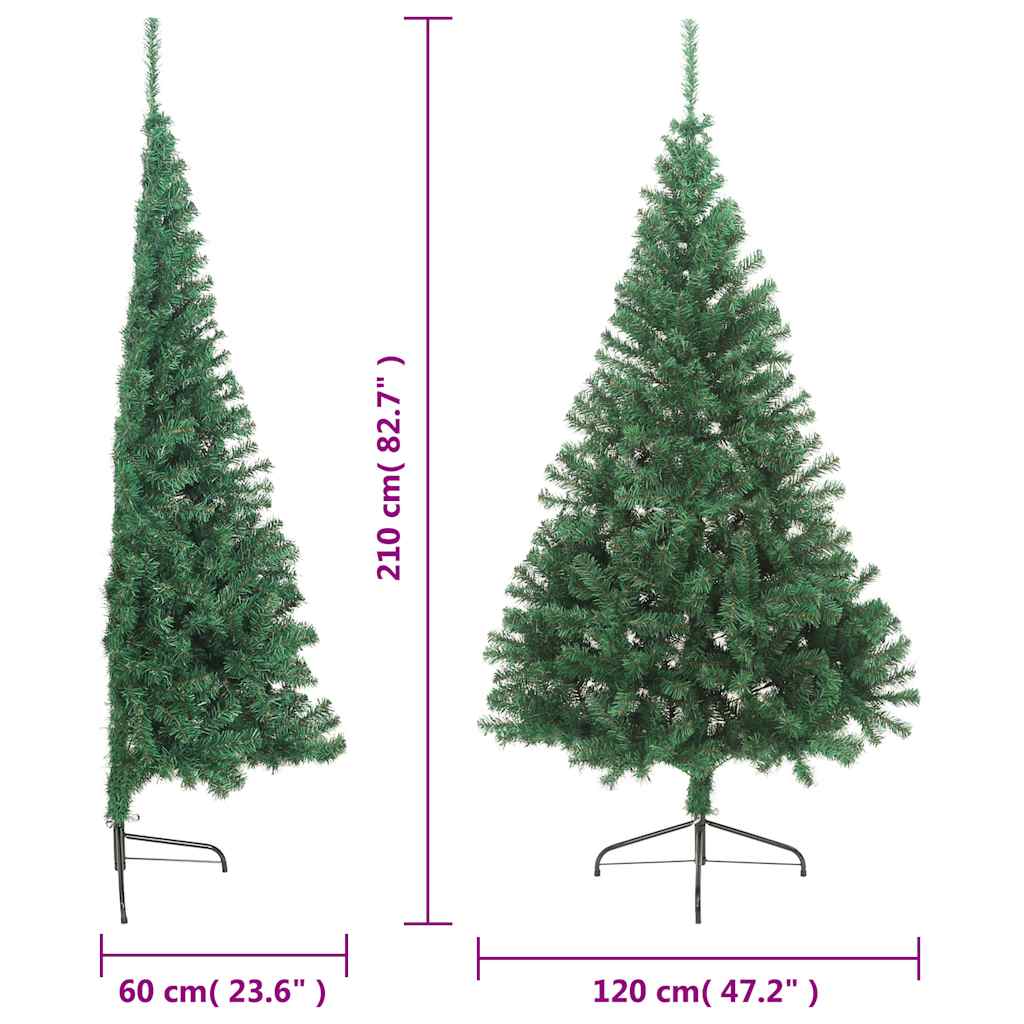 Artificial Half Christmas Tree | Green | PVC, Steel | Large | Foldable