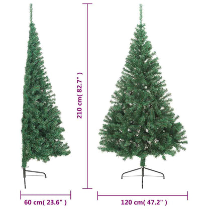 Artificial Half Christmas Tree | Green | PVC, Steel | Large | Foldable