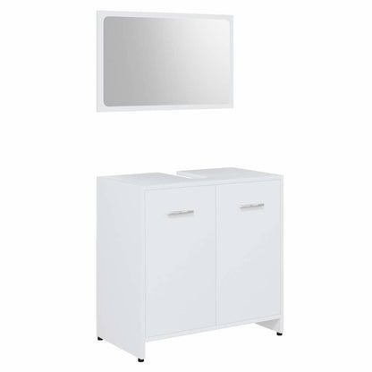 Bathroom Furniture Set White Engineered Wood