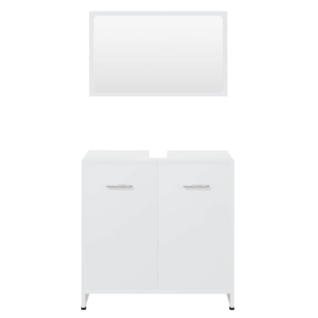 Bathroom Furniture Set White Engineered Wood