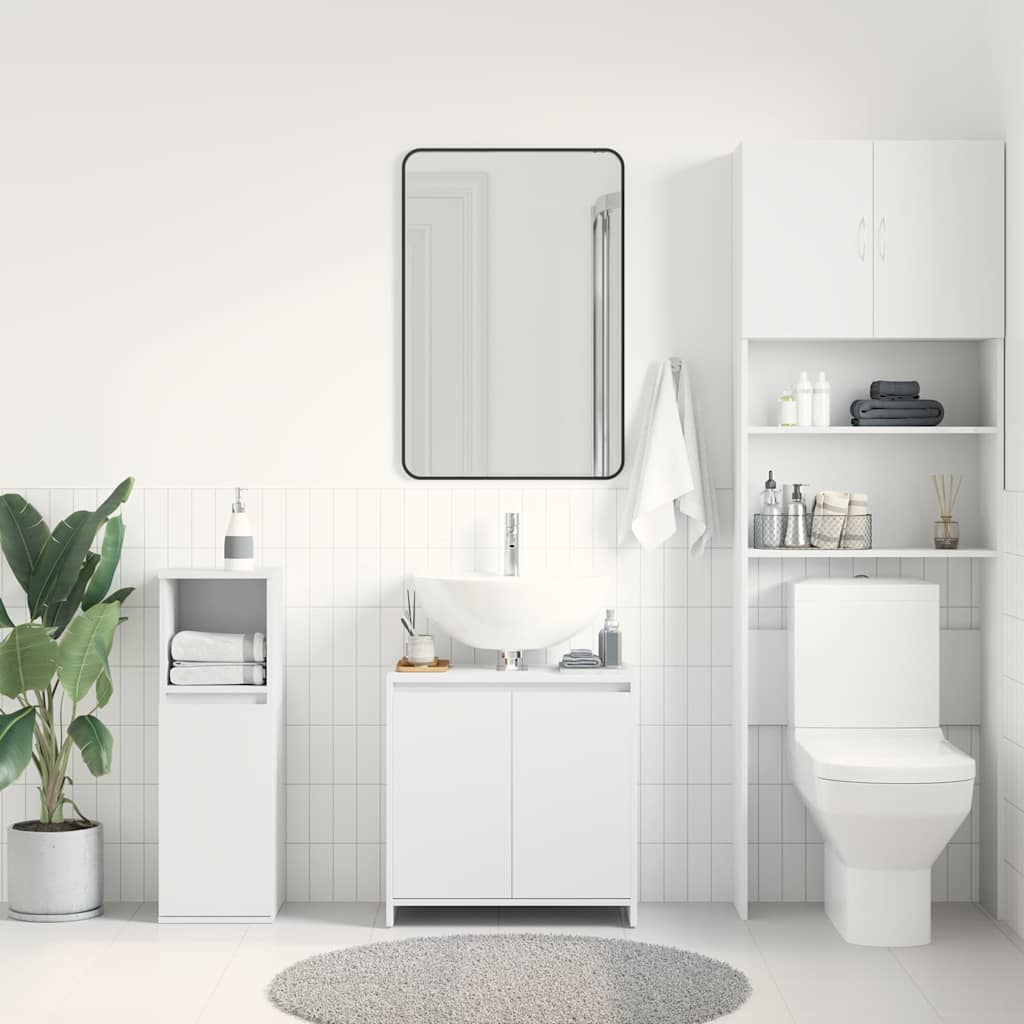 Bathroom Cabinet White 60x33x61 cm Engineered Wood