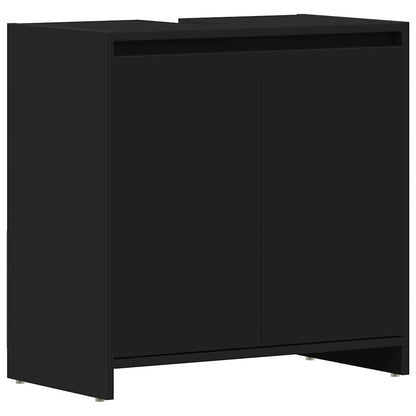 Bathroom Cabinet Black 60x33x61 cm Engineered Wood