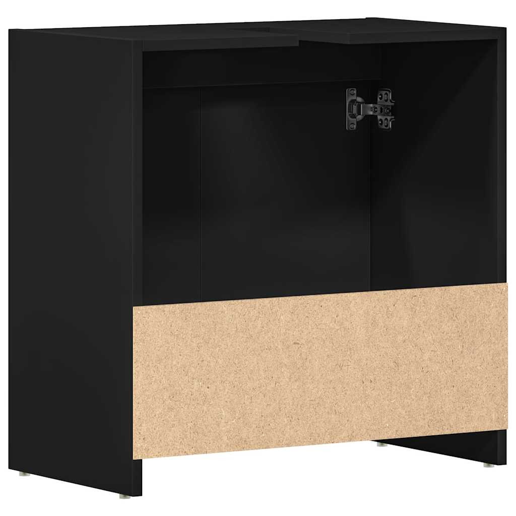 Bathroom Cabinet Black 60x33x61 cm Engineered Wood