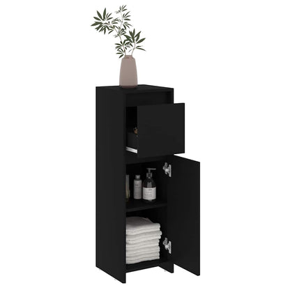 Bathroom Cabinet Black 30x30x95 cm Engineered Wood
