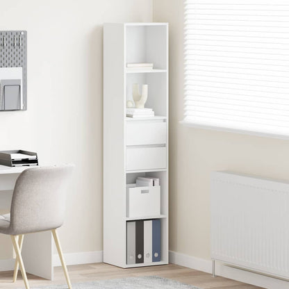 802867 vidaXL Book Cabinet White 36x30x171 cm Engineered Wood