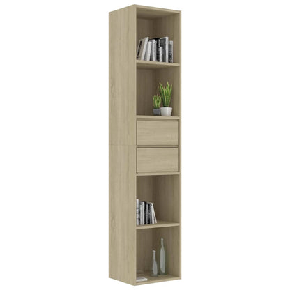 802870 vidaXL Book Cabinet Sonoma Oak 36x30x171 cm Engineered Wood