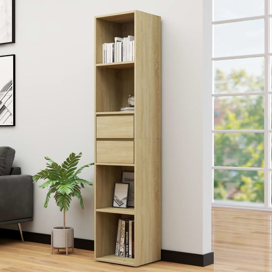 802870 vidaXL Book Cabinet Sonoma Oak 36x30x171 cm Engineered Wood
