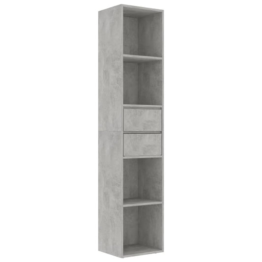 Book Cabinet Concrete Grey 36x30x171 cm Engineered Wood