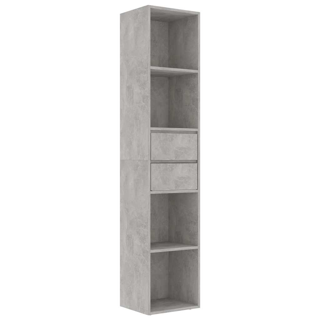 802871 vidaXL Book Cabinet Concrete Grey 36x30x171 cm Engineered Wood
