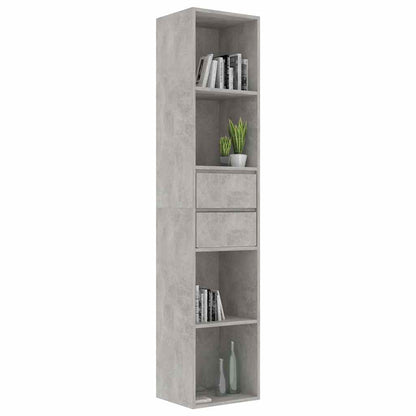 802871 vidaXL Book Cabinet Concrete Grey 36x30x171 cm Engineered Wood