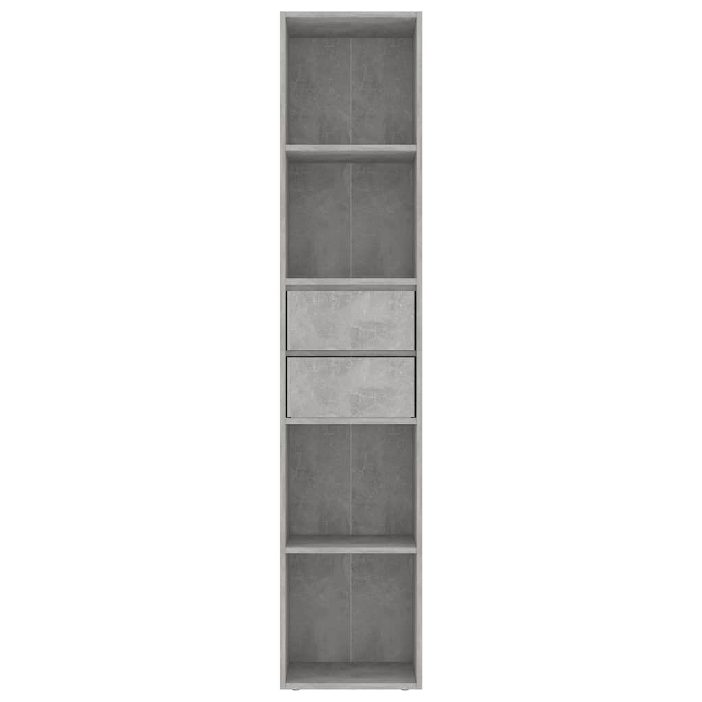 802871 vidaXL Book Cabinet Concrete Grey 36x30x171 cm Engineered Wood
