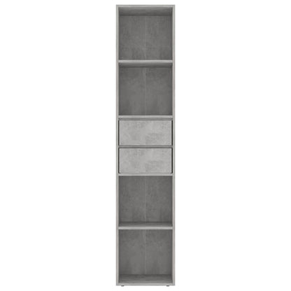 802871 vidaXL Book Cabinet Concrete Grey 36x30x171 cm Engineered Wood