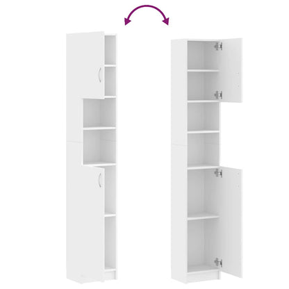 802876 vidaXL Bathroom Cabinet White 32x25,5x190 cm Engineered Wood
