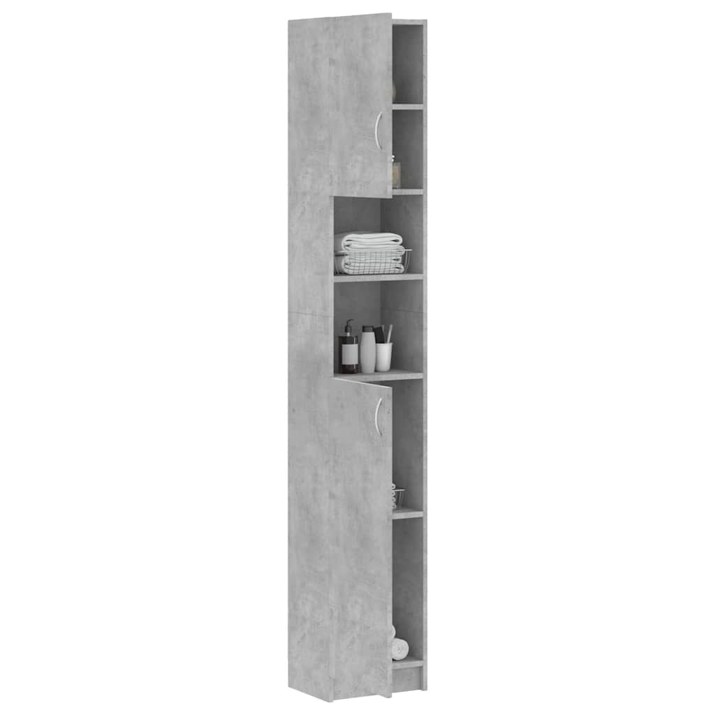 Bathroom Cabinet | Concrete grey | Engineered wood | Tall